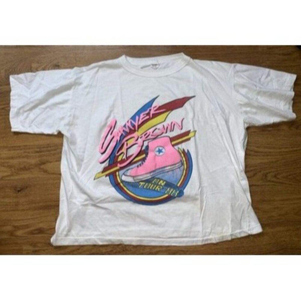 Vintage Sawyer Brown 1988 Tour Womens Crop Top Shirt Size XL